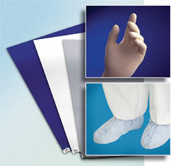 Cleanroom products including gloves, boots, coverall, and fabrics